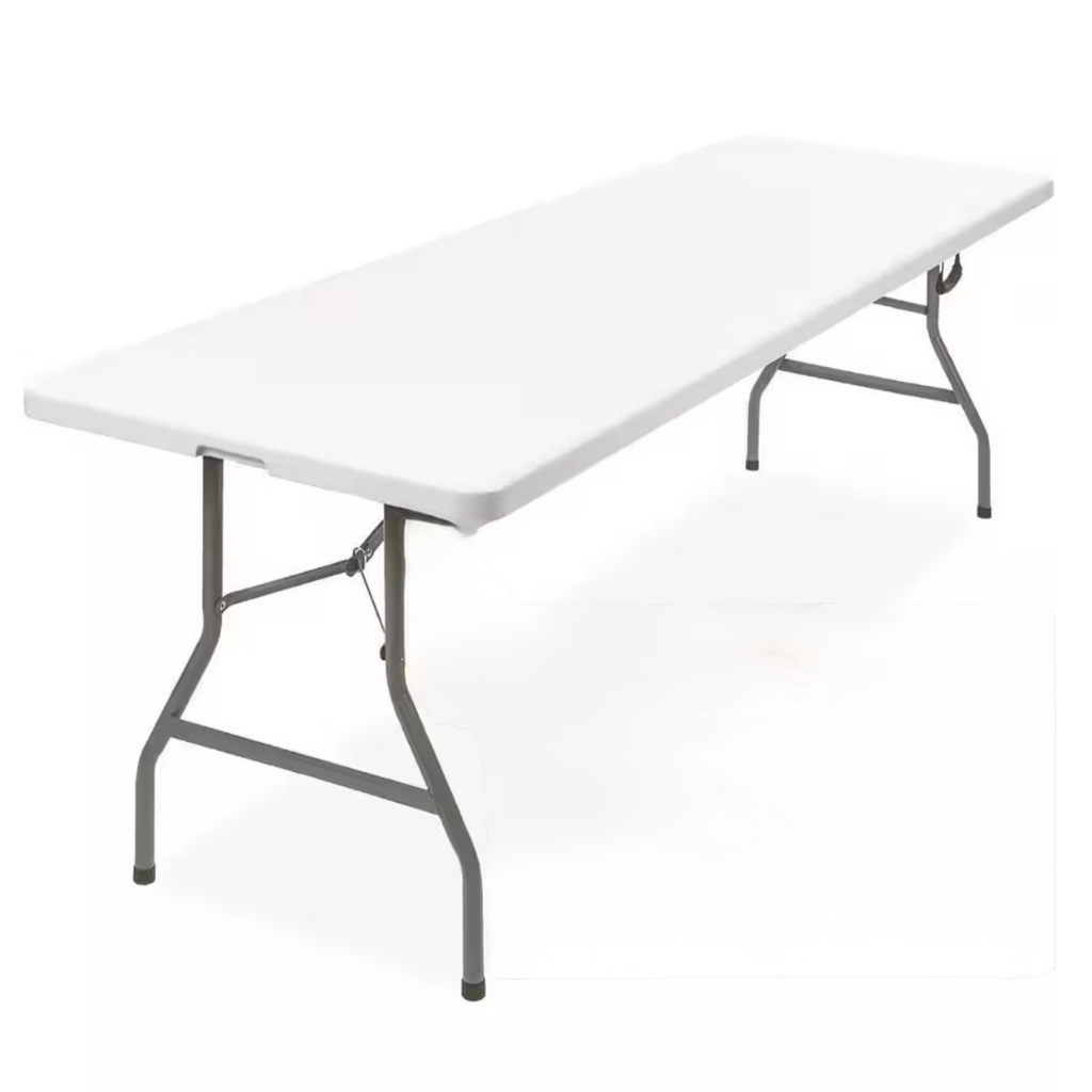 8' white folding table