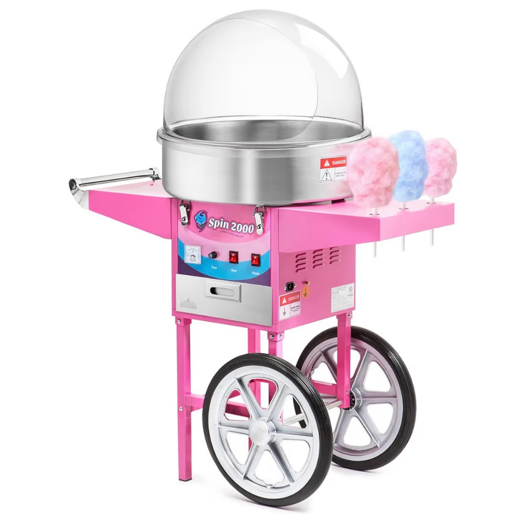 pink cotton candy machine cart