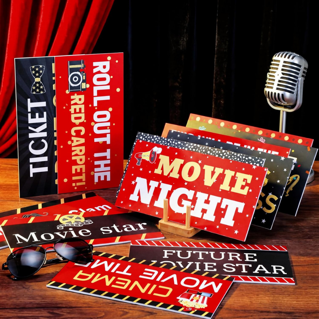 movie night Photo Booth props