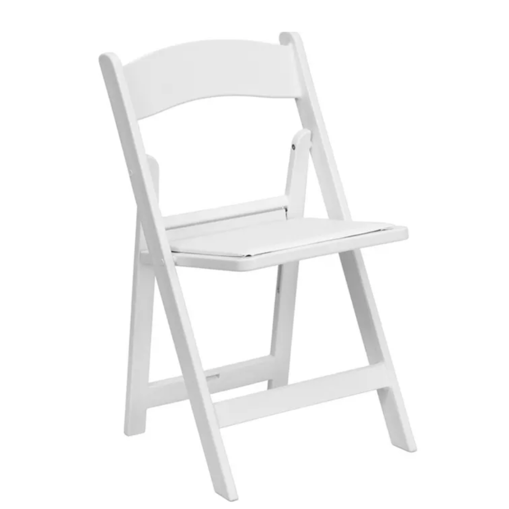 white resin chair